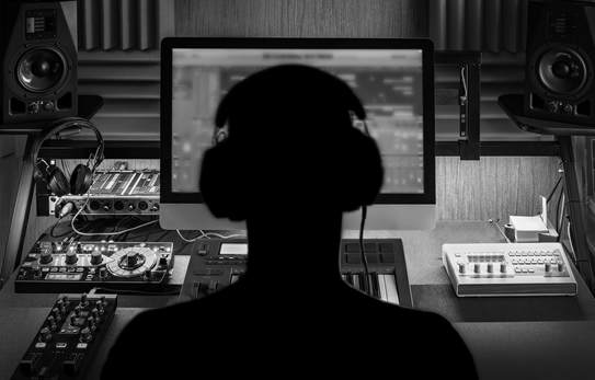 man in a recording studio